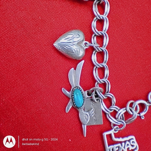 $5 Strt On Sat 12:30!Vtg Sterling Silver Charm Bracelet 12 Sterling Chrms. 7.5"​ - Picture 7 of 15